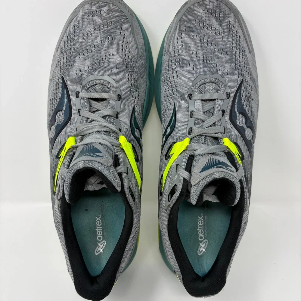 Saucony Guide 16 Mens Size 12 Wide Grey Green Running Shoes (S20811-15)